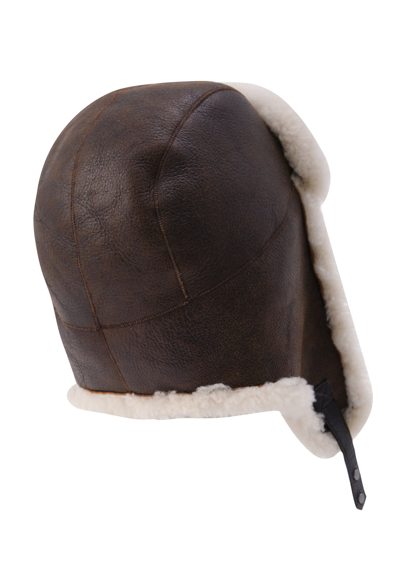 Зимняя шапка-бини Logan Unisex Shearling Aviator - коричневый