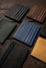 Blue Saffiano Leather Slim Wallet - bigardinileather