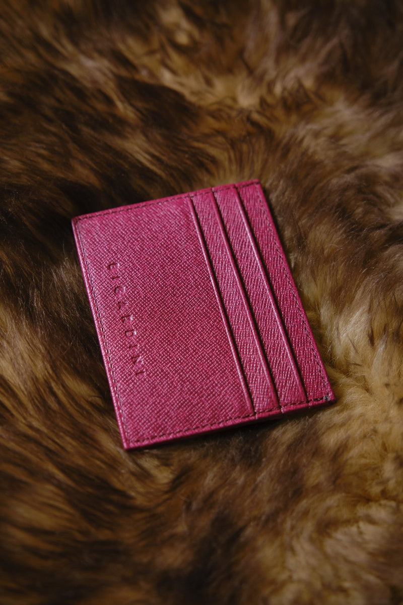 Claret Red Saffiano Leather Slim Wallet - bigardinileather