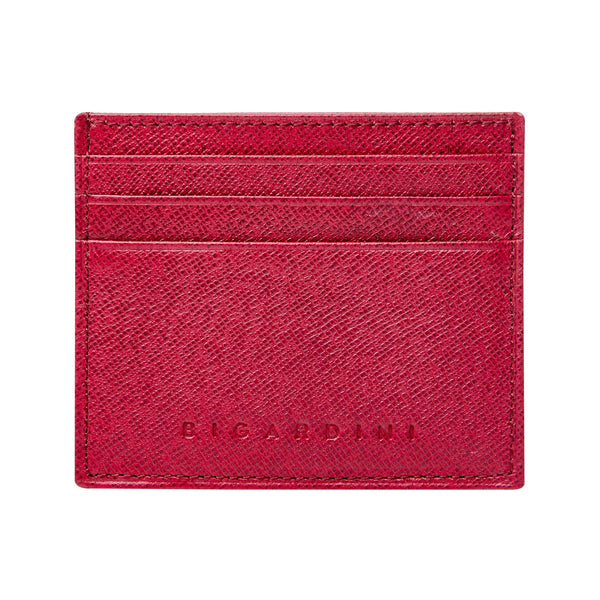 Claret Red Saffiano Leather Slim Wallet - bigardinileather