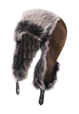 Everest Unisex Shearling Trapper Winter Hat - Brown - Bigardini Leather