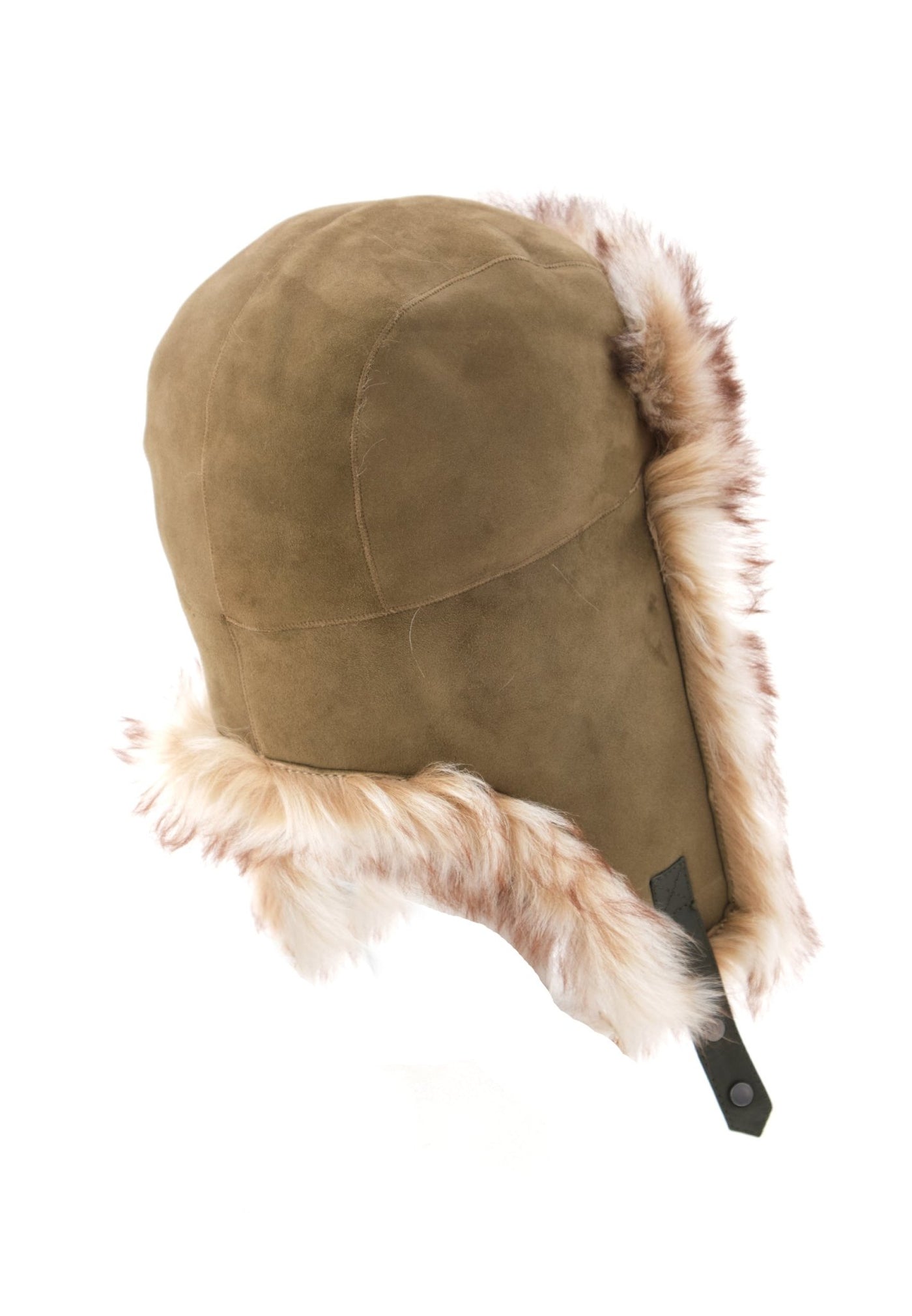 Winter Leather Hat Shearling Sheepskin Fur Beanie Hat Skull Olive Hat Suede Fur Hat - Etsy main image 2