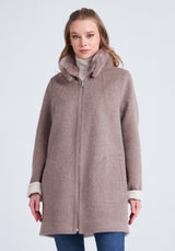 Holy Reversible Cashmere Coat - Cappuccino/Beige - Bigardini Leather