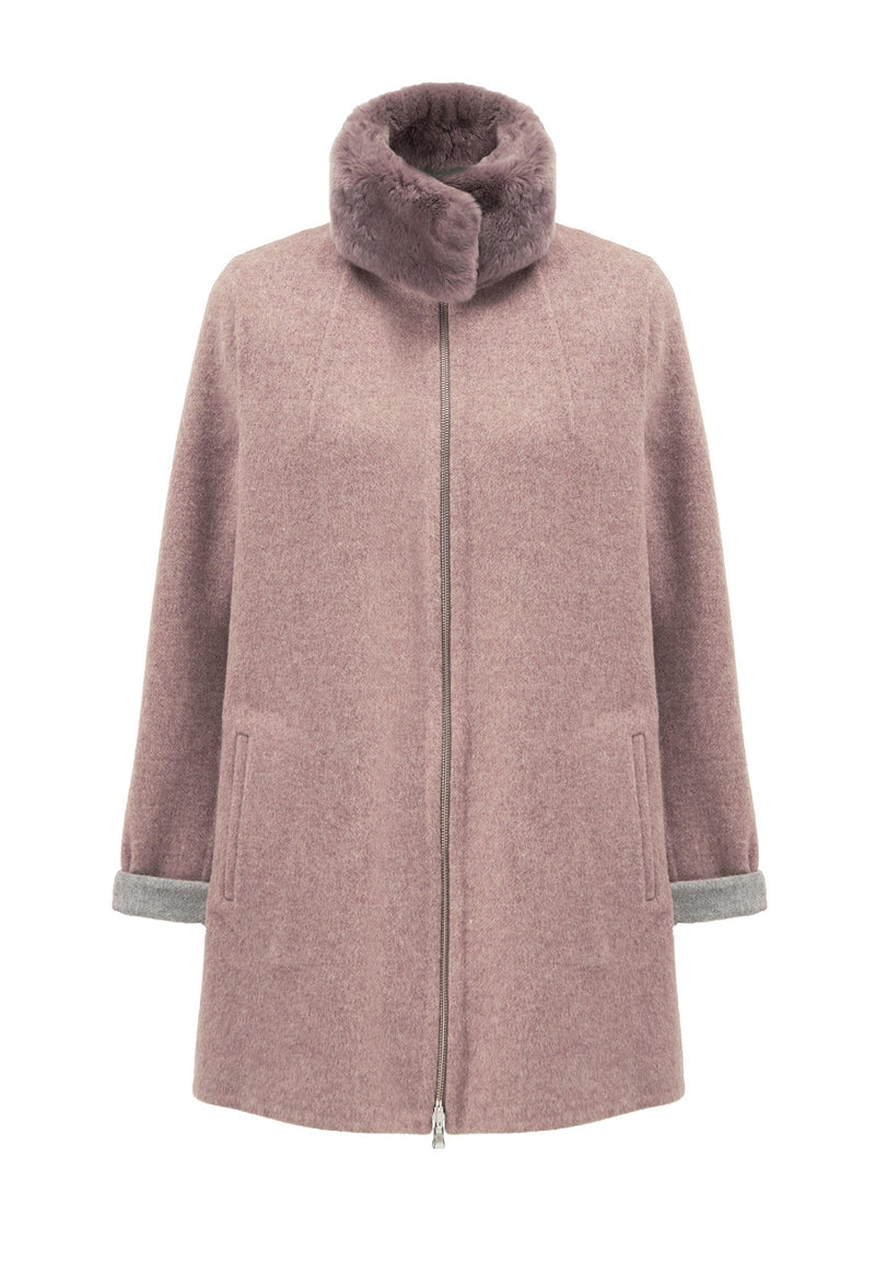 Holy Reversible Cashmere Coat - Cappuccino/Grey - Bigardini Leather