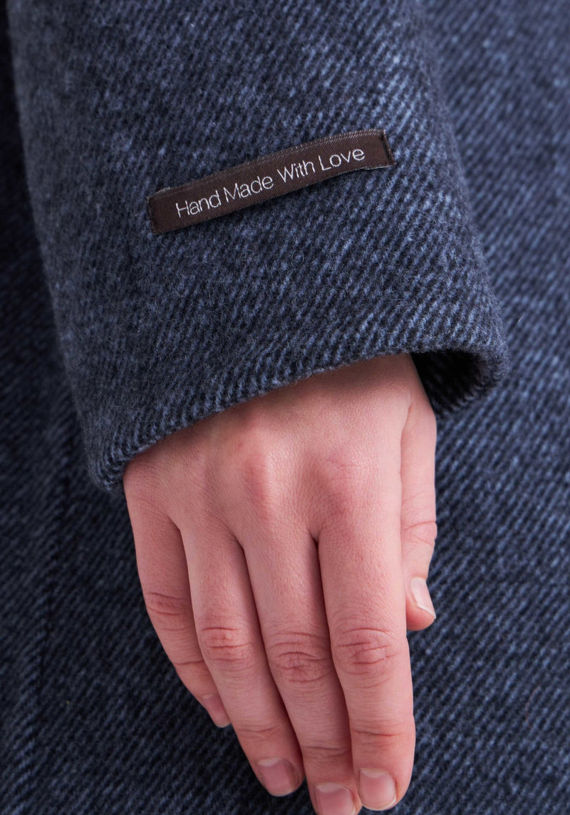 Karo Reversible Cashmere Coat - Navy - Bigardini Leather