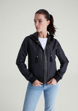 Liana Black Reversible Leather Jacket with Hood - Bigardini
