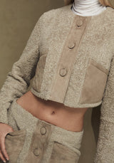 Lily Teddy Curly Shearling Cropped Jacket - Bigardini