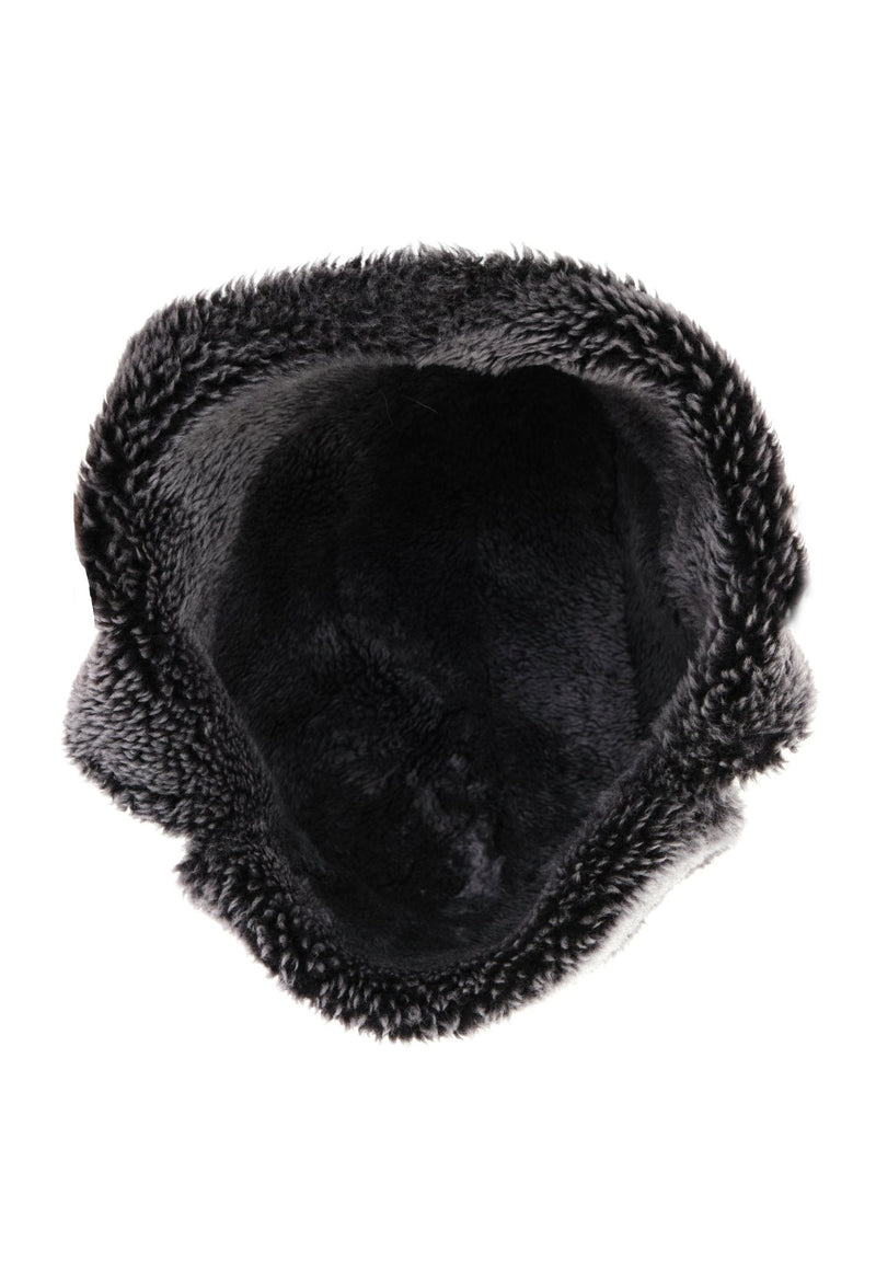 Logan Unisex Shearling Aviator Winter Hat - Black - Bigardini Leather