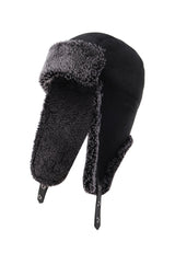 Logan Unisex Shearling Aviator Winter Hat - Black - Bigardini Leather