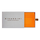 Orange Saffiano Leather Slim Wallet - bigardinileather