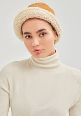 Sandy Womens Shearling Bucket Winter Hat - Yellow - Bigardini Leather