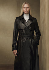 Victoria Lambskin Leather Trench Coat - Bigardini