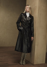 Victoria Lambskin Leather Trench Coat - Bigardini